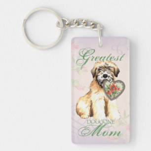 Wheaten Heart Mom Keychain