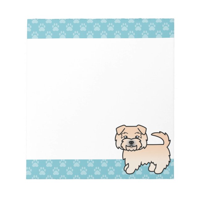 Wheaten Norfolk Terrier Cartoon Dog Illustration Notepad (Front)