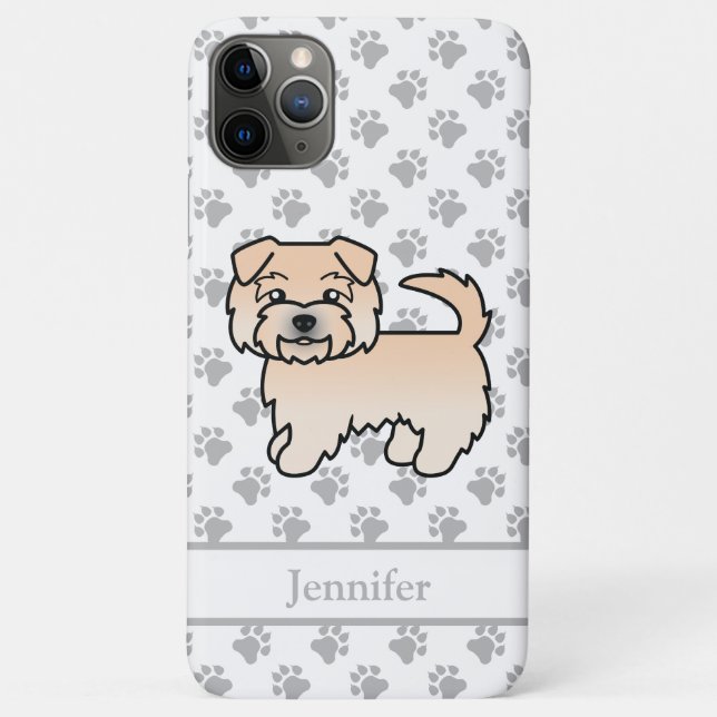 Wheaten Norfolk Terrier Cartoon Dog & Name Case-Mate iPhone Case (Back)