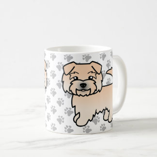 Wheaten Norfolk Terrier Cartoon Dog &amp; Paws Coffee Mug
