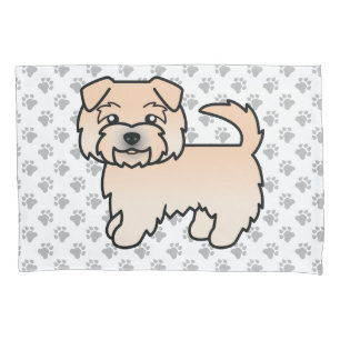 Wheaten Norfolk Terrier Cartoon Dog & Paws Pillow Case
