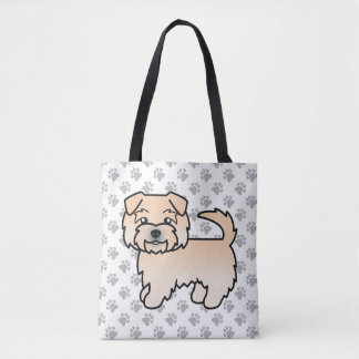 Wheaten Norfolk Terrier Cartoon Dog &amp; Paws Tote Bag