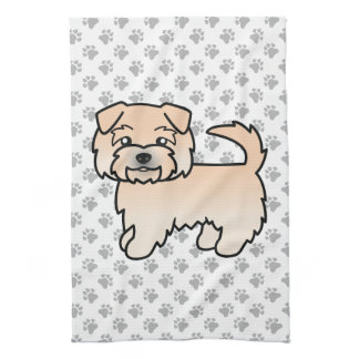 Wheaten Norfolk Terrier Cute Cartoon Dog Kitchen Towel