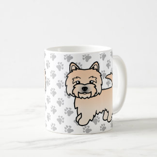 Wheaten Norwich Terrier Cartoon Dog &amp; Paws Coffee Mug