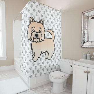 Wheaten Norwich Terrier Cute Cartoon Dog Shower Curtain