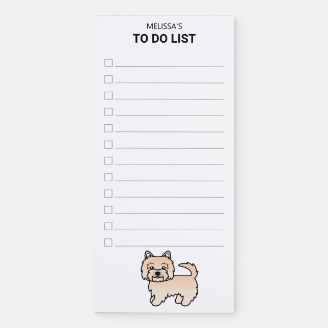 Wheaten Norwich Terrier Dog To Do List Magnetic Notepad (Front)