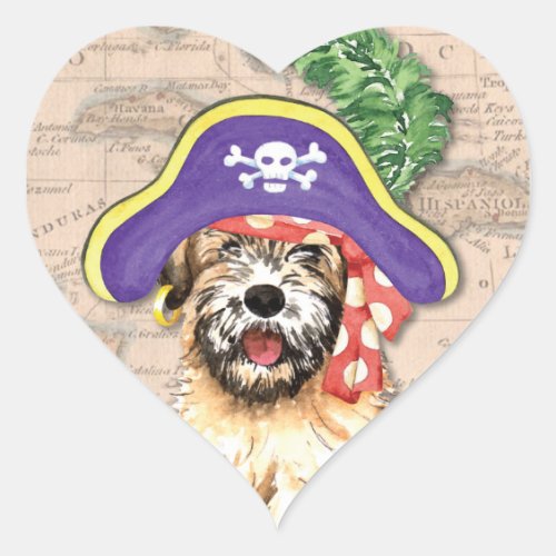 Wheaten Pirate Heart Sticker