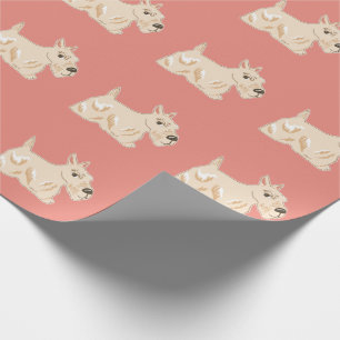 Wheaten Scottie Dogs Warm Peach Wrapping Paper