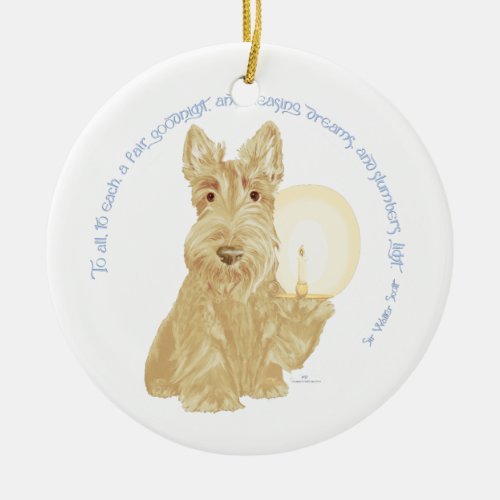 Wheaten Scottie Goodnight Ceramic Ornament