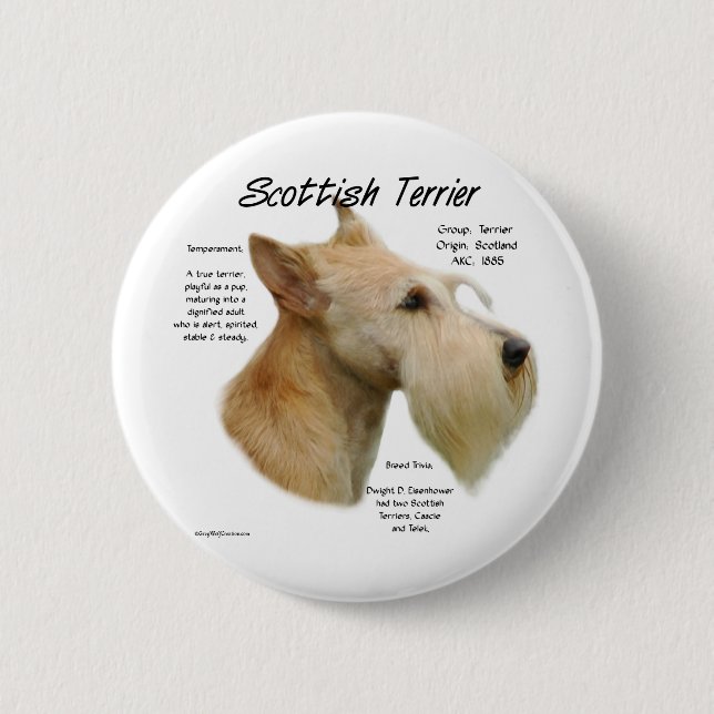 Wheaten Scottie History  Pinback Button (Front)