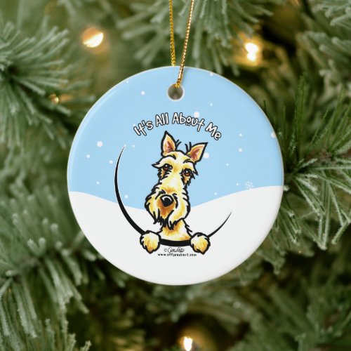 Wheaten Scottie Its All About Me Christmas Ceramic Ornament