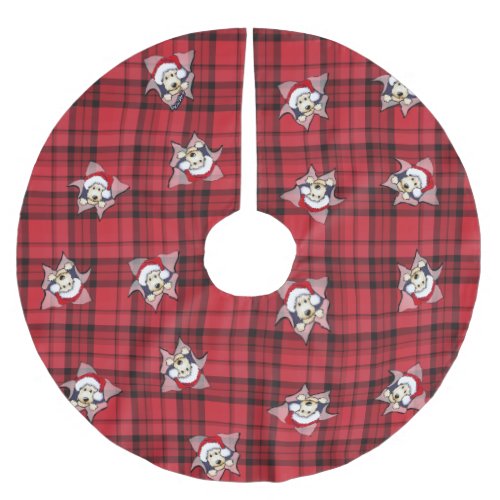 Wheaten Scottie Red Plaid Tree Skirt