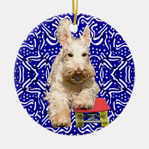 Wheaten Scottie Skateboard Ornament