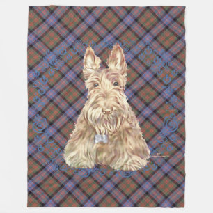 Wheaten Scottie Tartan Fleece Blanket