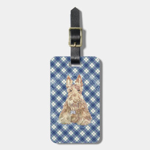 Wheaten Scottie Tartan Luggage Tag