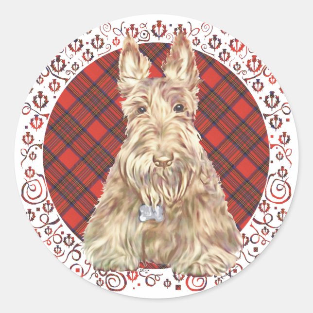 Wheaten Scottie Tartan Sticker (Front)