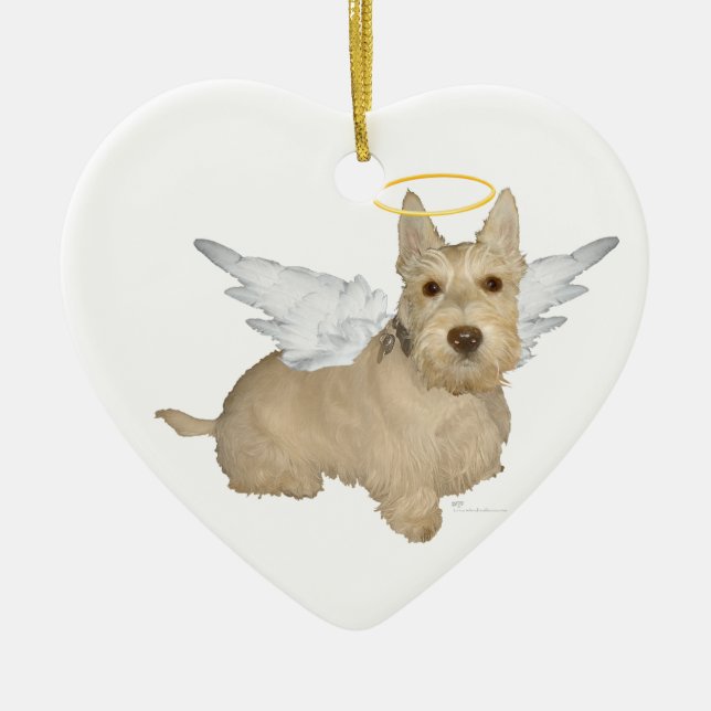 Wheaten Scottish Terrier Angel Ornament (Front)