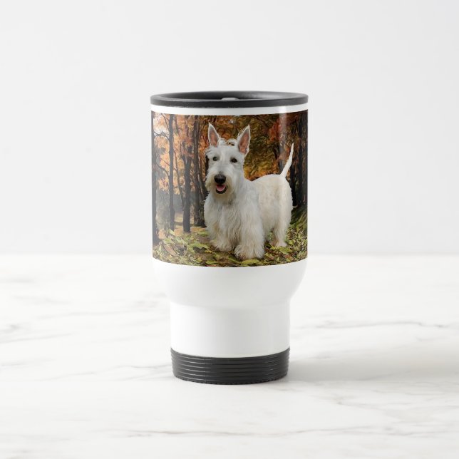 Wheaten Scottish Terrier Autumn Travel Mug (Center)
