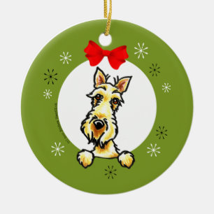 Wheaten Scottish Terrier Christmas Classic Ceramic Ornament