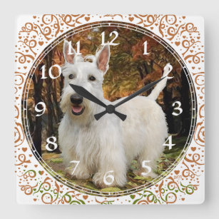 Wheaten Scottish Terrier Clock