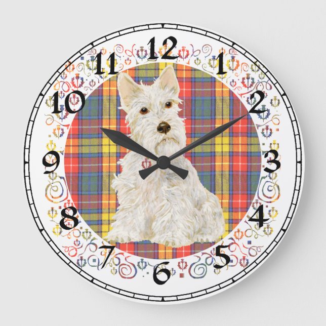 Wheaten Scottish Terrier Clock (Front)