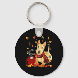 Wheaten Scottish Terrier - Fall - Chocolate - Hot Keychain