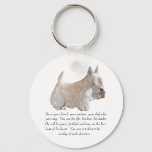 Wheaten Scottish Terrier - MALE Dog Keychain