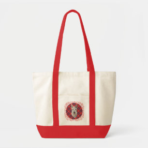 Wheaten Scottish Terrier on Tartan Tote Bag