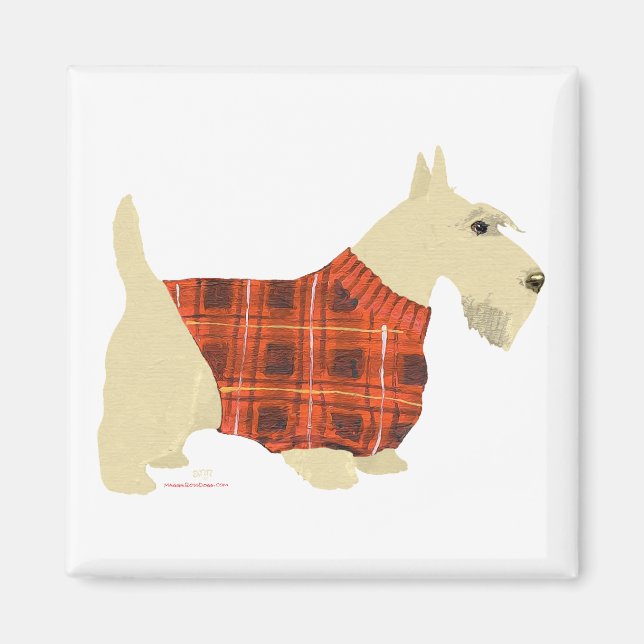 Wheaten Scottish Terrier Sweater Magnet (Front)