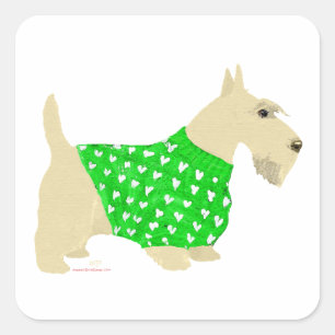 Wheaten Scottish Terrier Sweater Square Sticker