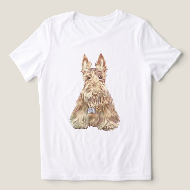 Wheaten Scottish Terrier Tri-Blend Shirt (Design Front)