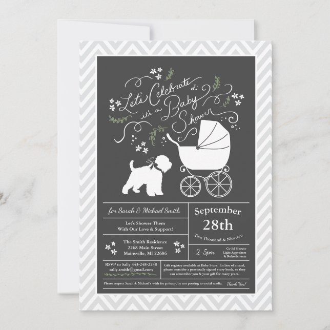 Wheaten Terrier Baby Shower Gender Neutral Invitation (Front)