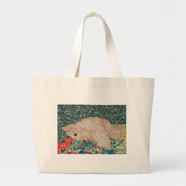 Wheaten Terrier Bedtime Large Tote Bag (Front)