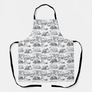 WHEATEN Terrier Black Toile Apron