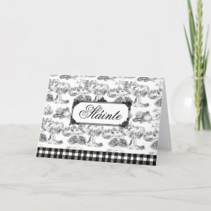 WHEATEN Terrier Black Toile "Sláinte" Gaelic Letterpress Thank You Card