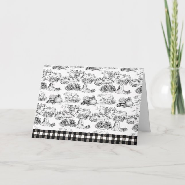 WHEATEN Terrier Black Toile Thank You Card (Front)