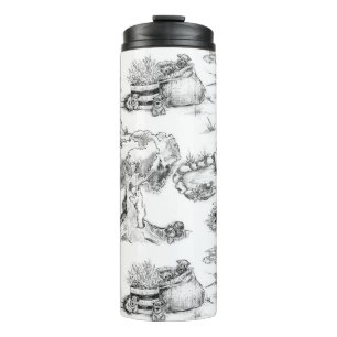 WHEATEN Terrier Black Toile Thermal Tumbler
