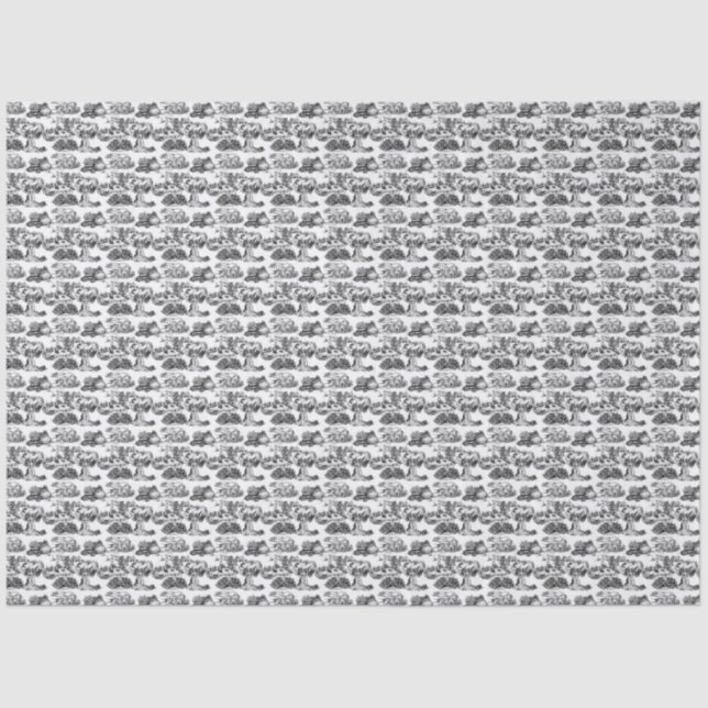 WHEATEN Terrier Black Toile Tissue Paper (Front)