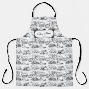 WHEATEN Terrier Black Toile w/Custom Name Apron