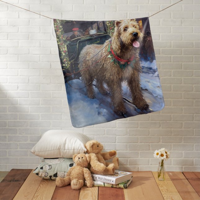 Wheaten Terrier Christmas Festive Season Baby Blanket (In Situ)