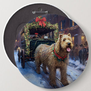 Wheaten Terrier Christmas Festive Season Button