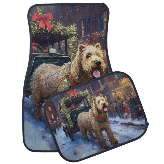 Wheaten Terrier Christmas Festive Season Car Floor Mat (Set)
