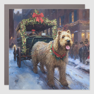 Wheaten Terrier Christmas Festive Season Car Magnet