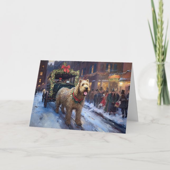 Wheaten Terrier Christmas Festive Season Card (Front)