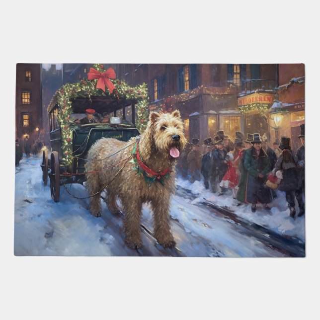 Wheaten Terrier Christmas Festive Season Doormat (Front)