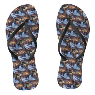 Wheaten Terrier Christmas Festive Season Flip Flops