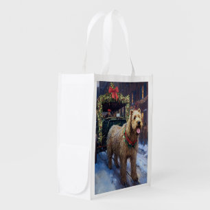 Wheaten Terrier Christmas Festive Season Grocery Bag