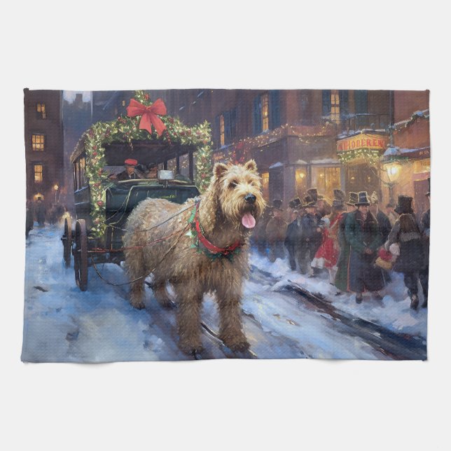 Wheaten Terrier Christmas Festive Season Kitchen Towel (Horizontal)