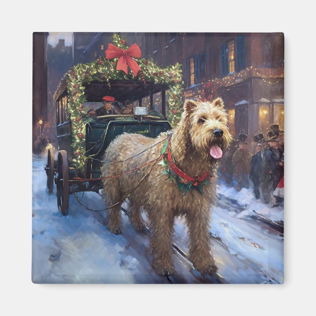 Wheaten Terrier Christmas Festive Season Magnet (Front)