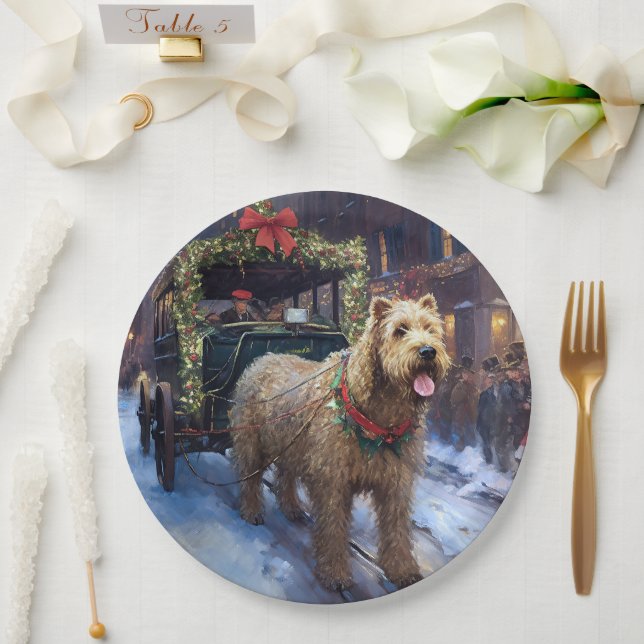 Wheaten Terrier Christmas Festive Season Paper Plates (Wedding)